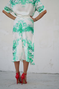 Jenga | Silk A-line Midi Skirt